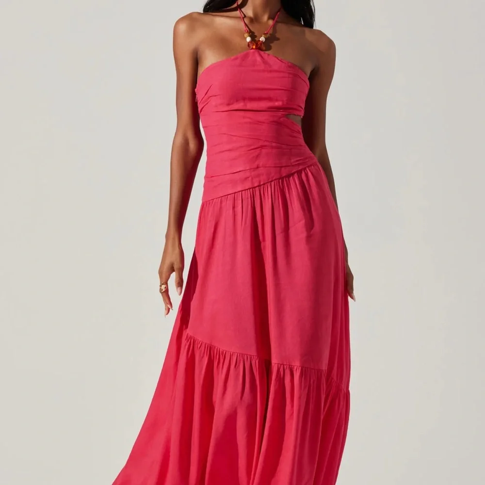 halter.maxi dress Halter Maxi Dress With Ruffle | Tulum Dress, Beach Maxi Dress, Ruffle Maxi  Dress
